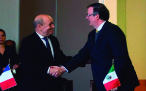 Marcelo Ebrard recibe a ministro de Francia, Jean-Yves Le Drian