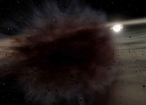Captan gran nube de polvo tras choque de asteroides