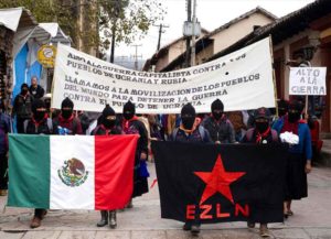 EZLN marcha en Chiapas contra guerra en Ucrania