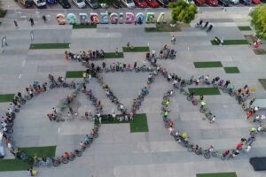 Celebran Día Internacional de la Bicicleta en Corregidora / Foto: Especial 