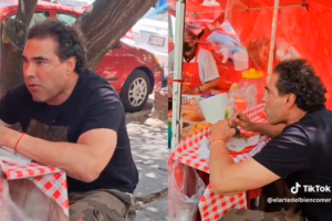 Eduardo Yáñez es captado comiendo tacos en la calle y se vuelve viral